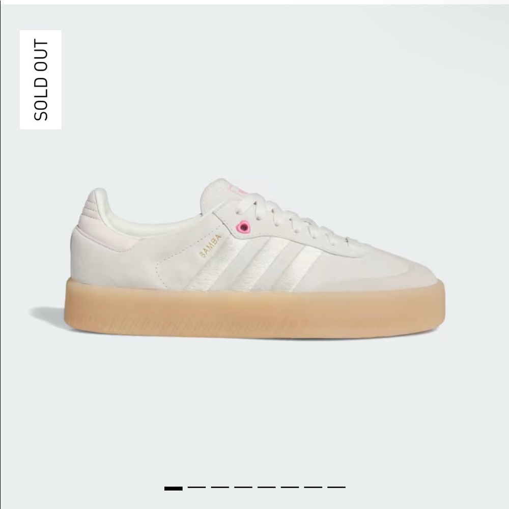 NWT Adidas Sambae in Ivory / Ivory / Pink Fusion